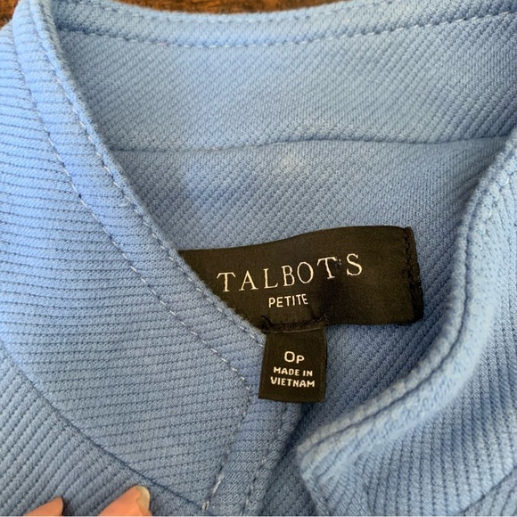 Talbots | Blue KNIT BAND Blazer JACKET - Picture 6 of 13